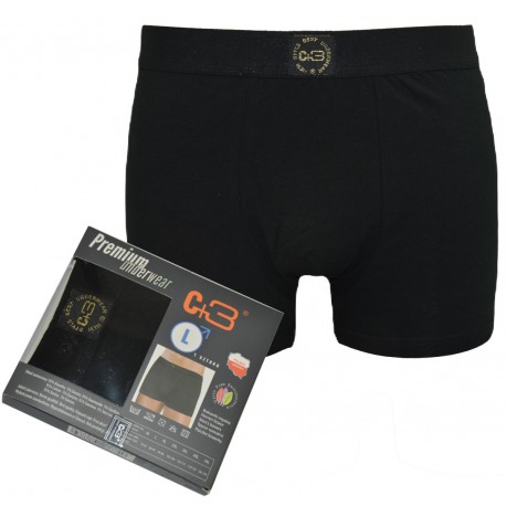 Bokserki C+3 PREMIUM UNDERWEAR CZARNE