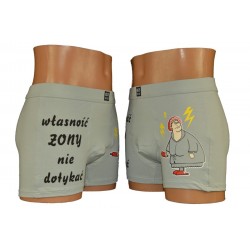 Bokserki C+3 SZARE WŁASNOŚĆ ŻONY roz M