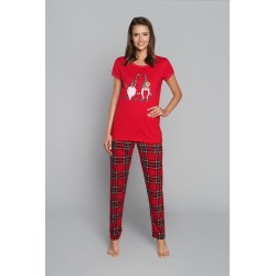 Piżama ITALIAN FASHION Santa kr.dł. czerwona