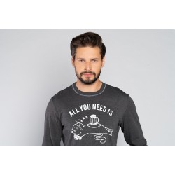 Piżama Męska Italian Fashion Leopold dł.dł.