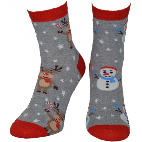 Skarpety Świąteczne Renifer/Bałwanek roz 37-41