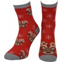 Skarpety Świąteczne Czerwone Renifer roz 37-41