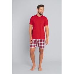 Piżama Męska Italian Fashion Moss czerw. kr.kr.
