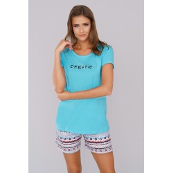 Piżama ITALIAN FASHION PIKO kr.kr. turkus