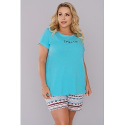 Piżama ITALIAN FASHION PIKO kr.kr. turkus