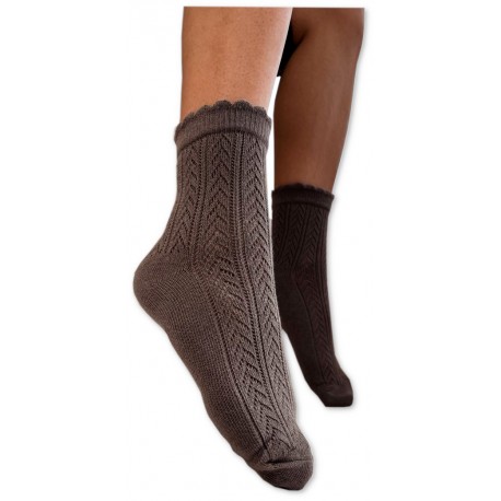 Skarpety Milena Cappuccino Ażurowe Jodełka r. 37-41 Skarpety Milena Cappuccino Ażurowe Jodełka r. 37-41