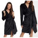 Szlafrok Damski Glossy: Elegancja w Czerni 41066-99X
