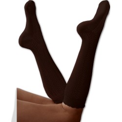 MILENA PODKOLANÓWKI AŻUROWE Ciemny Brąz 37-41