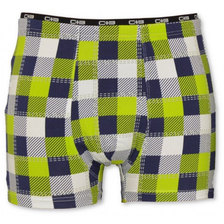 Elegancja w Detalu: Bokserki Męskie C+3 | Klasyczna Krata | VBE-432 Zielone