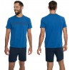 Piżama męska Henderson Crop - Niebieski T-shirt i Szorty, 100% Bawełna