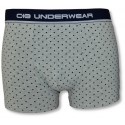 Bokserki C+3 Szary Melanż w Kropki z Logiem, Bawełna i Elastan