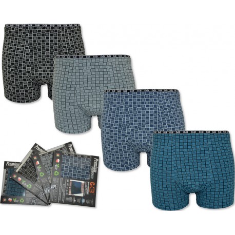 Bokserki C+3: Klasyczna Krata Premium Underwear 4szt Bokserki C+3: Klasyczna Krata Premium Underwear 4szt