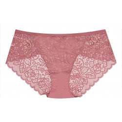 Koronkowe majtki HENDERSON Hint, różowe – eleganckie figi z półprzezroczystym tyłem