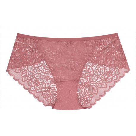 Koronkowe majtki HENDERSON Hint, różowe – eleganckie figi z półprzezroczystym tyłem Koronkowe majtki HENDERSON Hint, różowe – eleganckie figi z półprzezroczystym tyłem