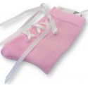 Skarpety damskie Milena Pink Lace-Up – różowe z białą sznurówką 37-41