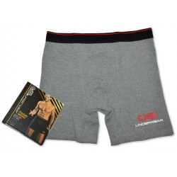 Bokserki Męskie C+3 VPE-009 Premium – Szary Melanż, Długa Nogawka, Komfort i Jakość