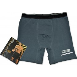 Bokserki Męskie C+3 VPE-009 Premium – Szary, Długa Nogawka, Komfort i Jakość
