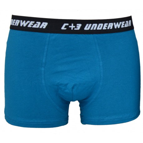 Bokserki męskie C+3 – ciemny turkus, szeroka guma C+3