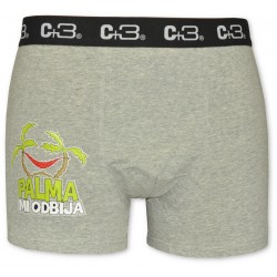 Bokserki Męskie C+3 Funny Palma Mi Odbija VBE-723 J. Szary Melanż