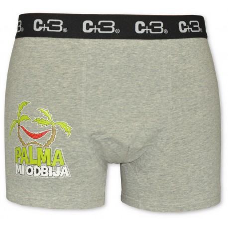 Bokserki Męskie C+3 Funny Palma Mi Odbija VBE-723 J. Szary Melanż Bokserki Męskie C+3 Funny Palma Mi Odbija VBE-723 J. Szary Melanż