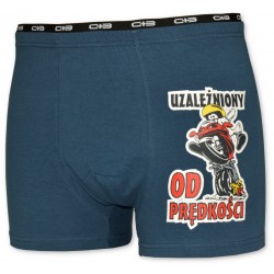 C+3 Bokserki Męskie VBE-657 Funny Granatowe Motocykl Prędkość