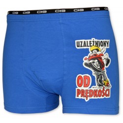 Bokserki Męskie C+3 VBE-657 Niebieskie Uzależniony od Prędkości