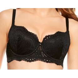 Biustonosz TARA 36743-99X – czarny push-up z koronką