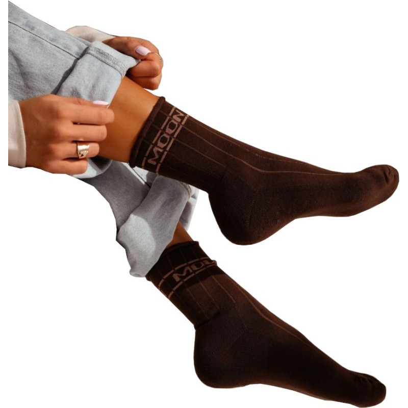 Skarpety damskie Milena Unique MOON brąz – polska jakość