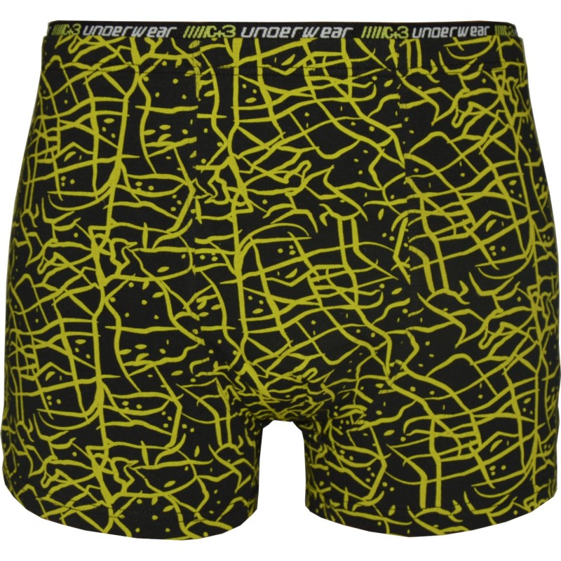 Bokserki męskie C+3 City Code VBE-744 czarno-zielone – premium