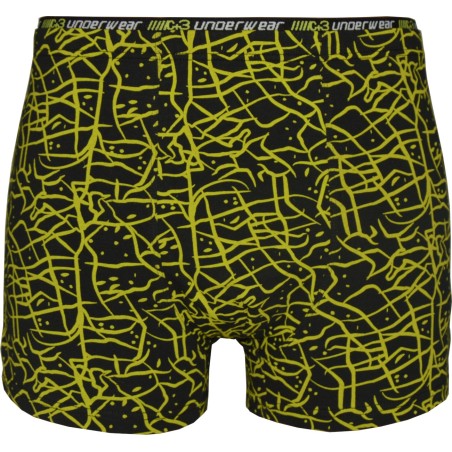 Bokserki męskie C+3 City Code VBE-744 czarno-zielone – premium