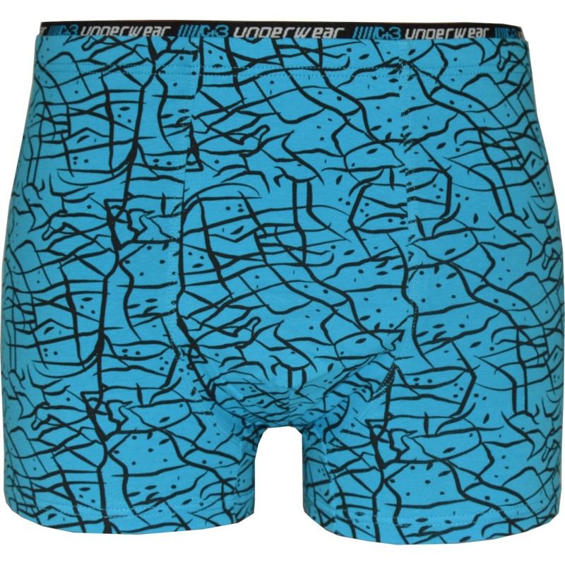 Bokserki męskie C+3 City Code VBE-744 niebiesko-czarne – premium