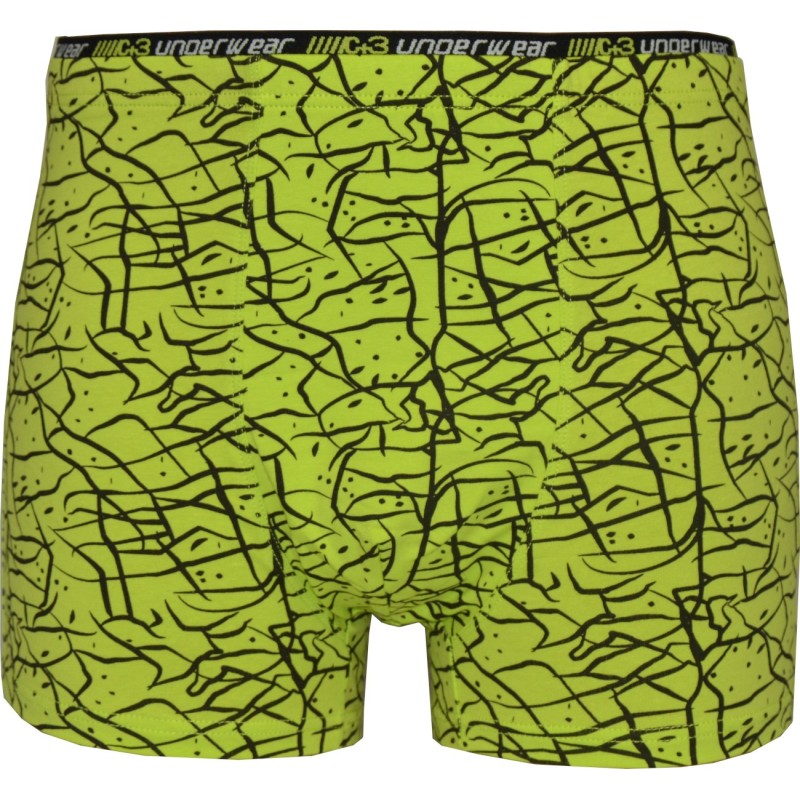 Bokserki męskie C+3 City Code VBE-744 zielono-czarne – premium