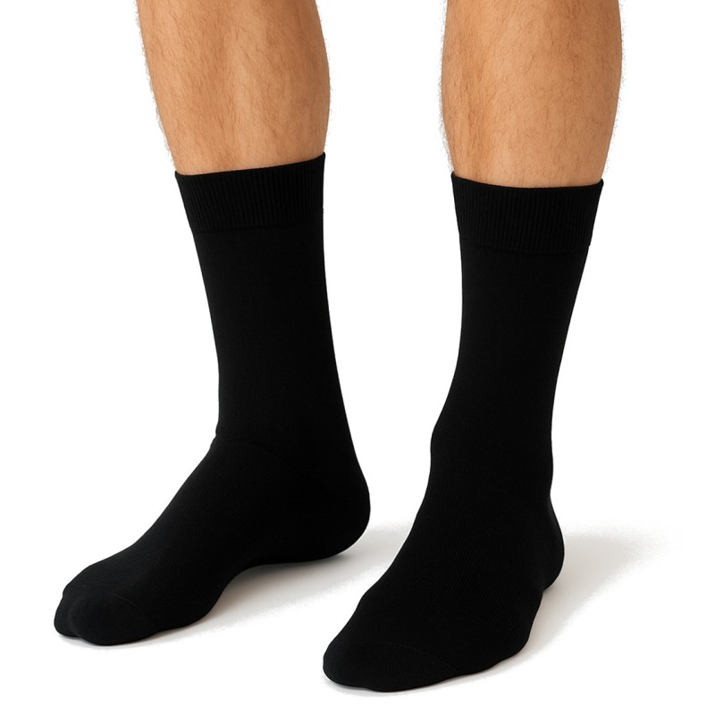 POLSKIE Skarpety garniturowe Milena czarne – eleganckie bawełniane