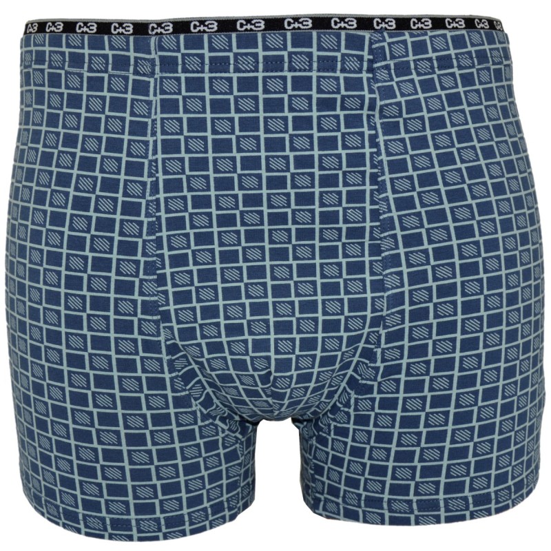 Bokserki męskie C+3 VBE-334 granatowe w kratkę – premium