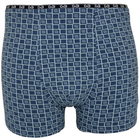 Bokserki męskie C+3 VBE-334 granatowe w kratkę – premium
