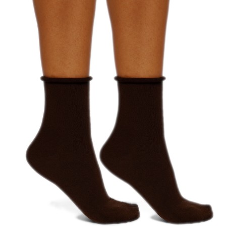 Skarpety damskie bezuciskowe Fit brązowe 37-41