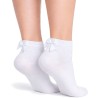 Skarpety damskie z kokardą Milena białe 37–41 | Bawełna | Polska produkcja