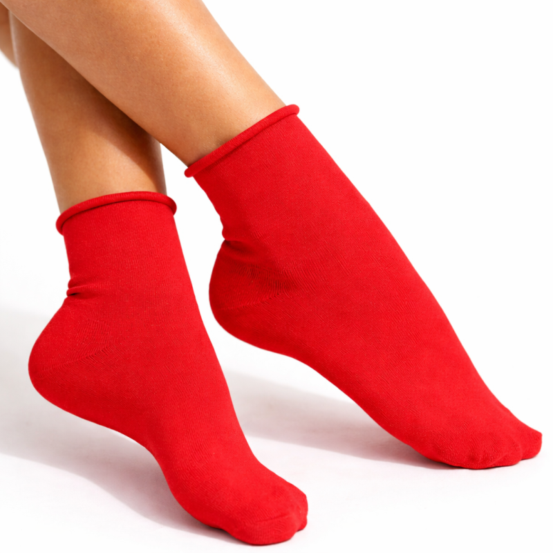 Skarpety Milena FIT bezuciskowe czerwone 37-41 bawełna 75%