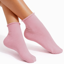 Skarpety Milena FIT bezuciskowe różowe 37-41 bawełna 75%