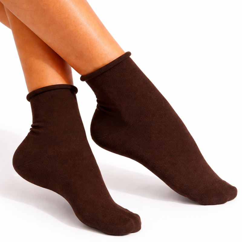 Skarpety Milena FIT bezuciskowe brązowe 37-41 bawełna 75%