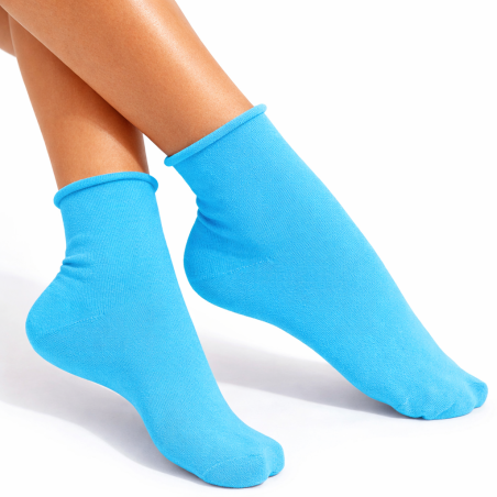 Skarpety Milena FIT bezuciskowe turkusowe 37-41 bawełna 75%