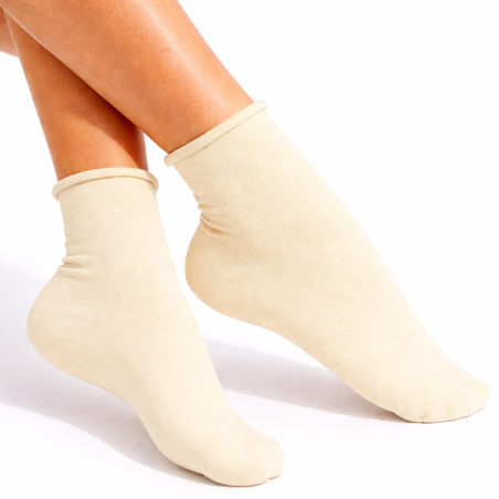 Skarpety Milena FIT bezuciskowe ecru 37-41 bawełna 75%