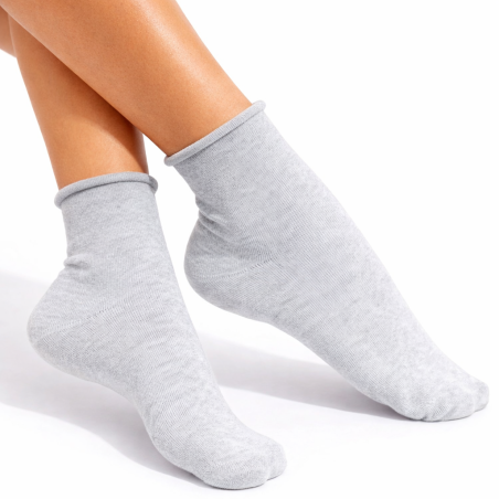 Skarpety Milena FIT bezuciskowe jasnoszare 37-41 bawełna 75%