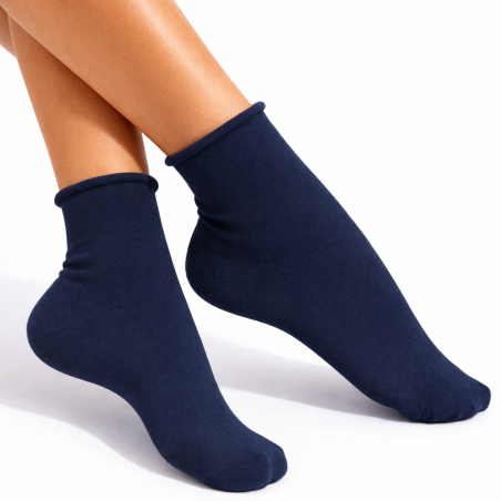 Skarpety Milena FIT bezuciskowe granatowe 37-41 bawełna 75%