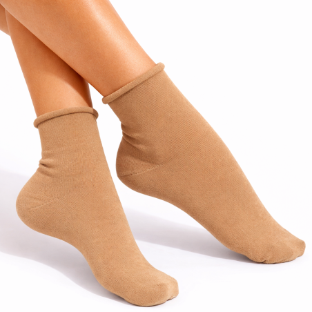Skarpety Milena FIT bezuciskowe beżowe 37-41 bawełna 75%