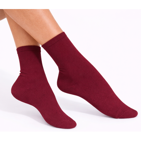 Skarpety damskie Milena FIT bordo 37-41 bawełniane