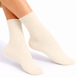 Skarpety damskie Milena FIT ecru 37-41 bawełniane