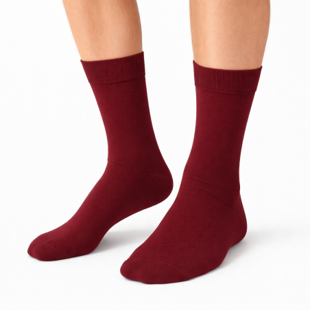 POLSKIE Skarpety garniturowe Milena bordo – eleganckie bawełniane