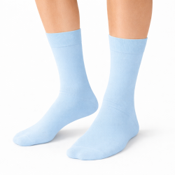 POLSKIE Skarpety garniturowe Milena jasno niebieskie – eleganckie bawełniane