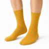 POLSKIE Skarpety garniturowe Milena musztardowe – eleganckie bawełniane